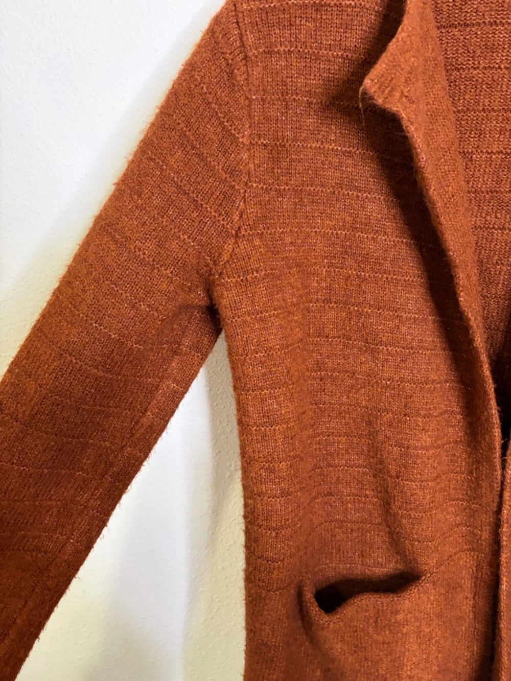 Old Navy Burnt Orange Open-Front Women's Cardigan sweater jacket duster M - Picture 4 of 7